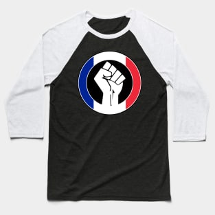 Black Lives Matter Fist Circled Flag France Baseball T-Shirt